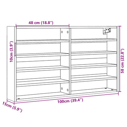 Vitrinenschrank Braun Eichen-Optik 100x15x58 cm Holzwerkstoff - Pazzar.ch