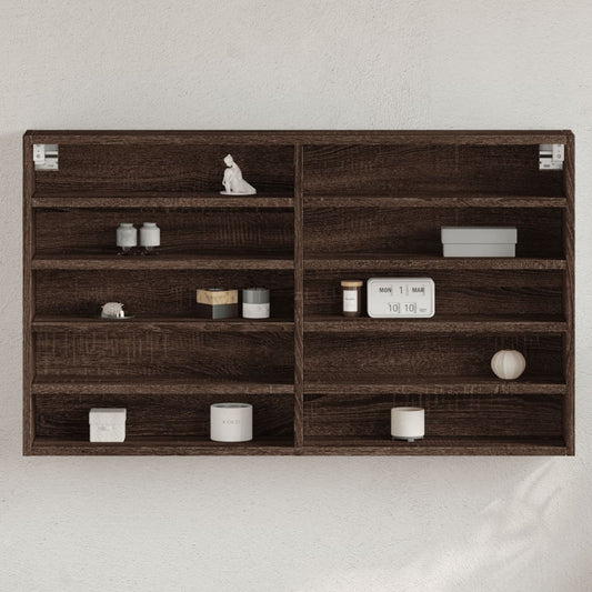 Vitrinenschrank Braun Eichen-Optik 100x15x58 cm Holzwerkstoff - Pazzar.ch