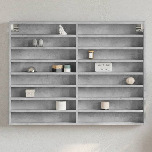 Vitrinenschrank Betongrau 100x8,5x75 cm Holzwerkstoff - Pazzar.ch
