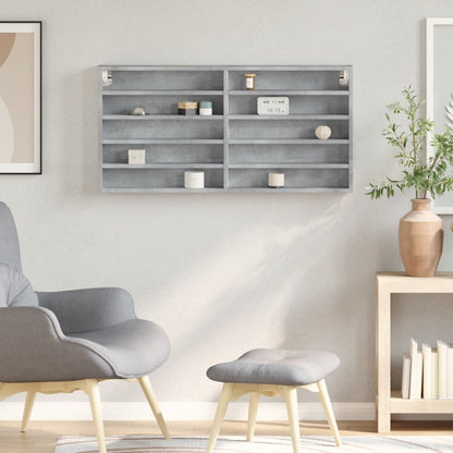 Vitrinenschrank Betongrau 100x8,5x50 cm Holzwerkstoff - Pazzar.ch
