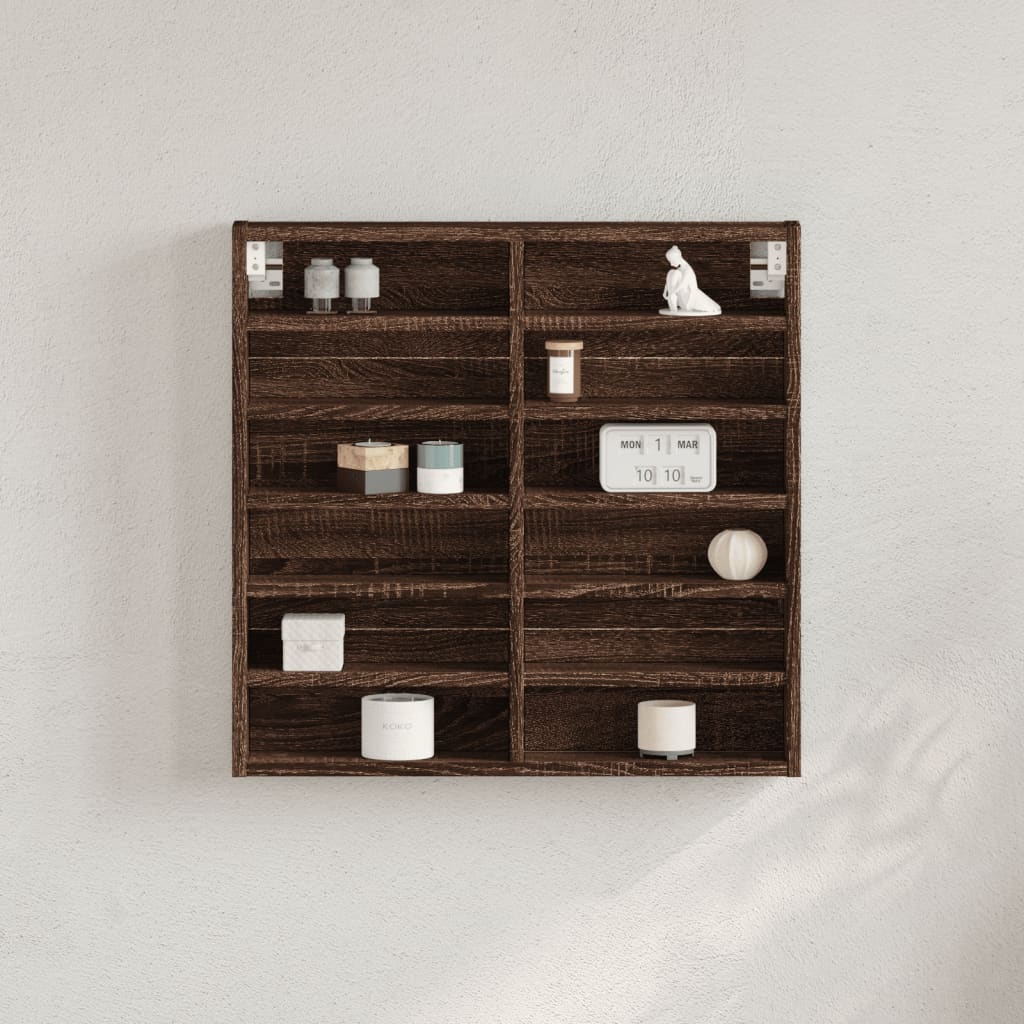 Vitrinenschrank Braun Eichen-Optik 60x8,5x58 cm Holzwerkstoff - Pazzar.ch