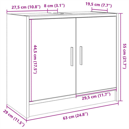 Waschbeckenunterschrank Weiß 63x29x55 cm Holzwerkstoff - Pazzar.ch