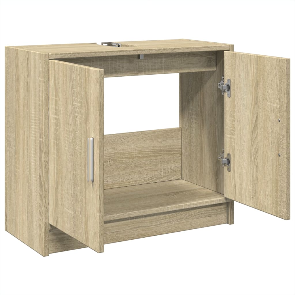 Waschbeckenunterschrank Sonoma-Eiche 63x29x55 cm Holzwerkstoff - Pazzar.ch