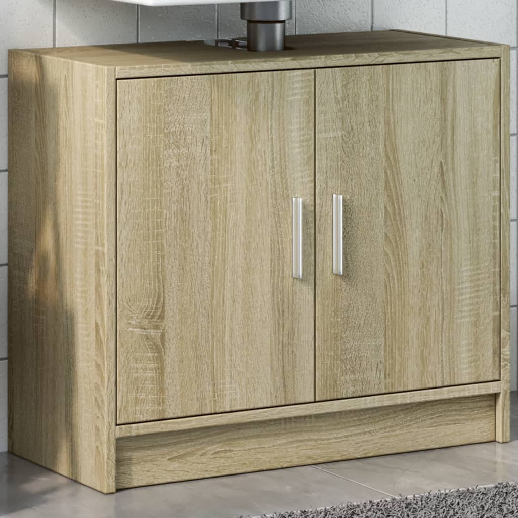 Waschbeckenunterschrank Sonoma-Eiche 63x29x55 cm Holzwerkstoff - Pazzar.ch