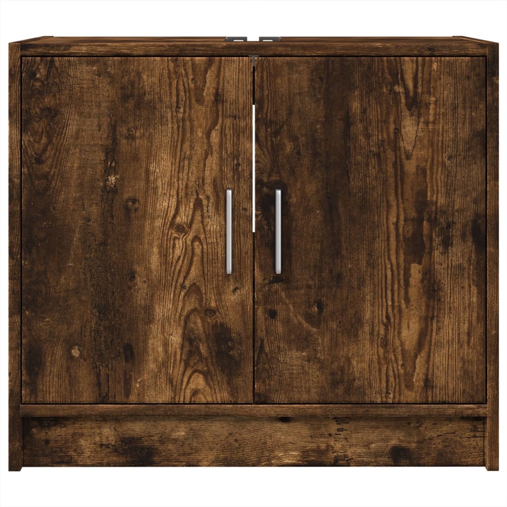 Waschbeckenschrank Räuchereiche 63x29x55 cm Holzwerkstoff - Pazzar.ch
