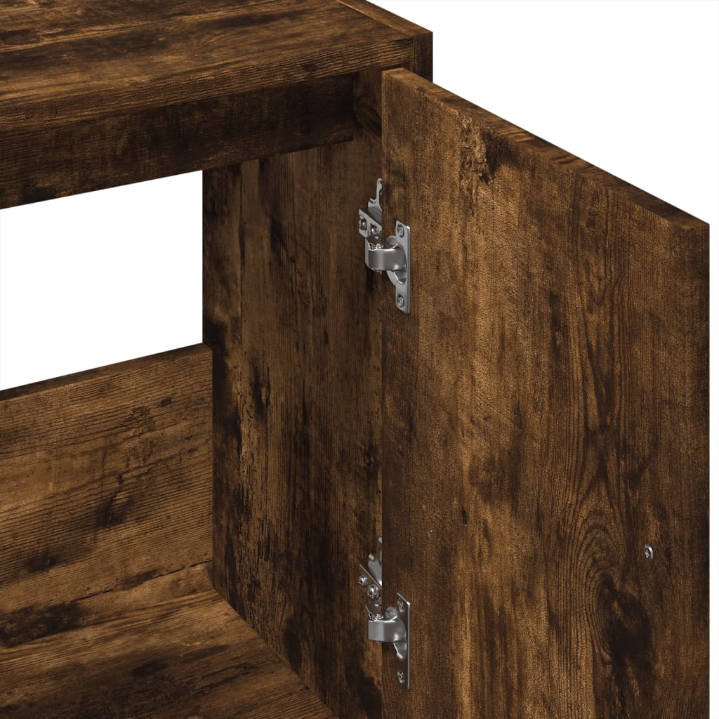 Waschbeckenschrank Räuchereiche 63x29x55 cm Holzwerkstoff - Pazzar.ch