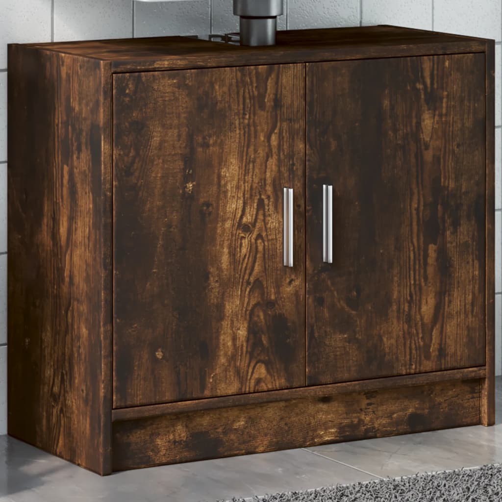 Waschbeckenschrank Räuchereiche 63x29x55 cm Holzwerkstoff - Pazzar.ch