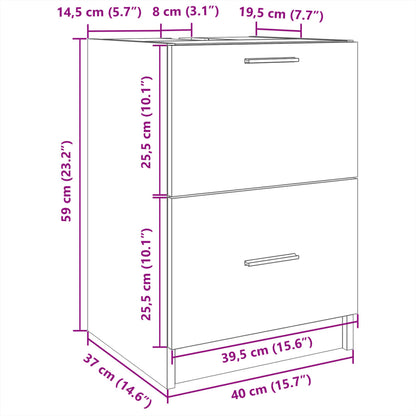 Waschbeckenunterschrank Weiß 40x37x59 cm Holzwerkstoff - Pazzar.ch