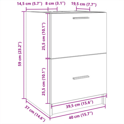 Waschbeckenunterschrank Schwarz 40x37x59 cm Holzwerkstoff - Pazzar.ch