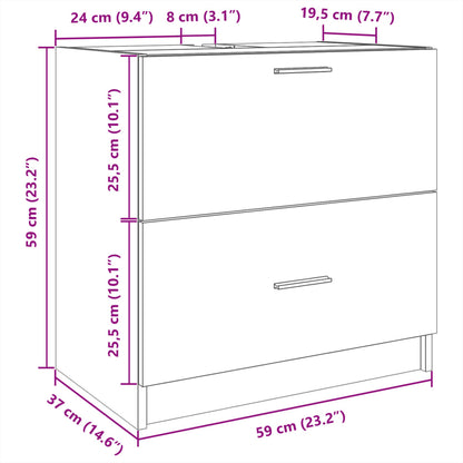 Waschbeckenunterschrank Weiß 59x37x59 cm Holzwerkstoff - Pazzar.ch