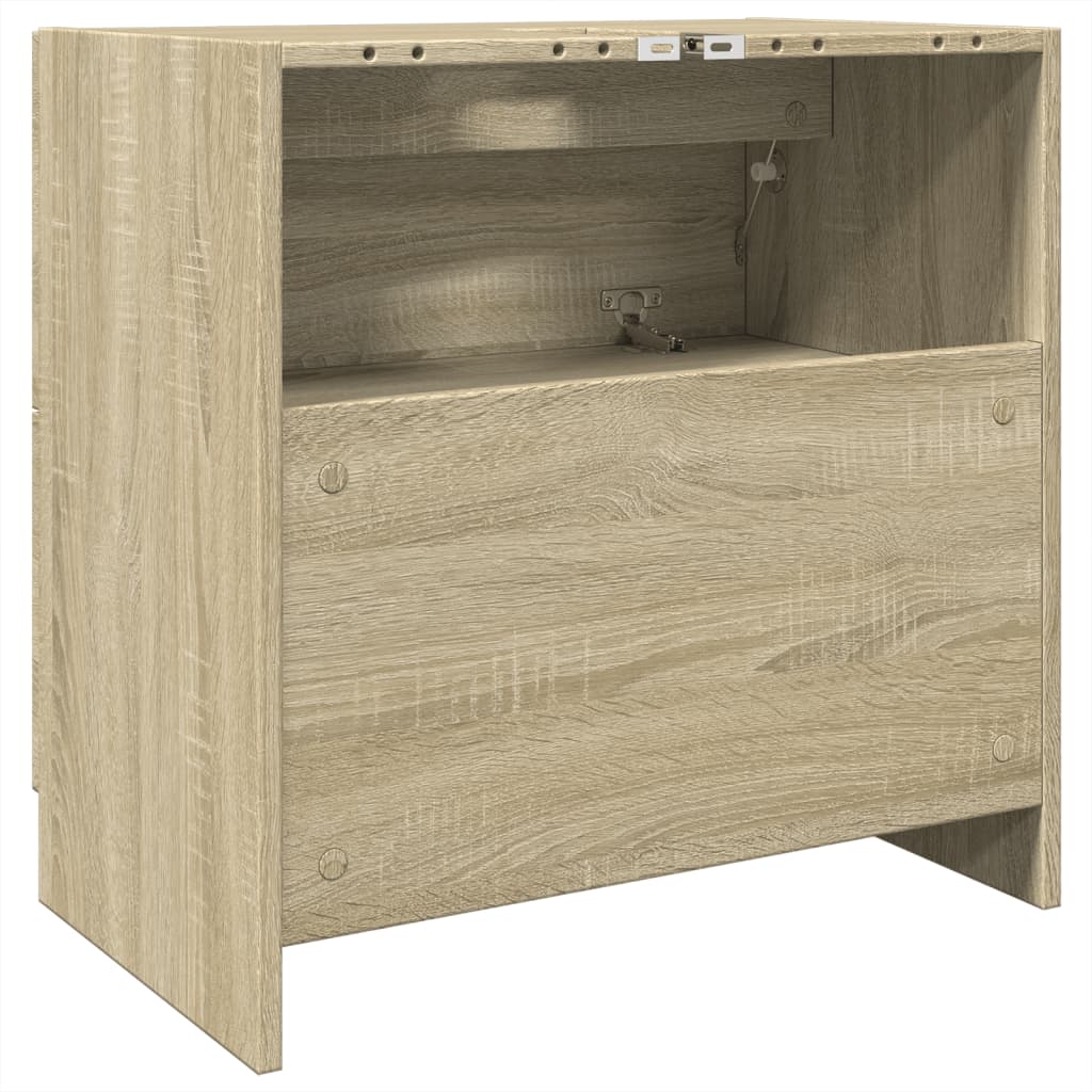 Waschbeckenunterschrank Sonoma-Eiche 59x37x59 cm Holzwerkstoff