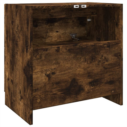 Waschbeckenunterschrank Räuchereiche 59x37x59 cm Holzwerkstoff - Pazzar.ch