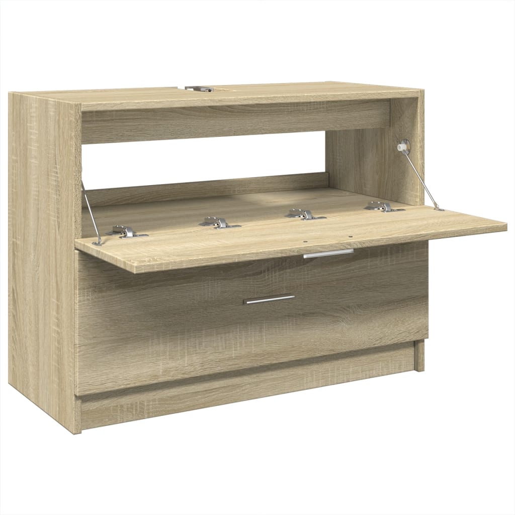 Waschbeckenunterschrank Sonoma-Eiche 78x37x59 cm Holzwerkstoff - Pazzar.ch