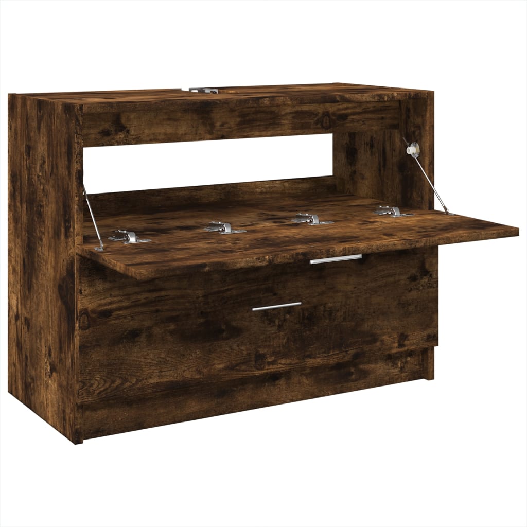 Waschbeckenunterschrank Räuchereiche 78x37x59 cm Holzwerkstoff - Pazzar.ch