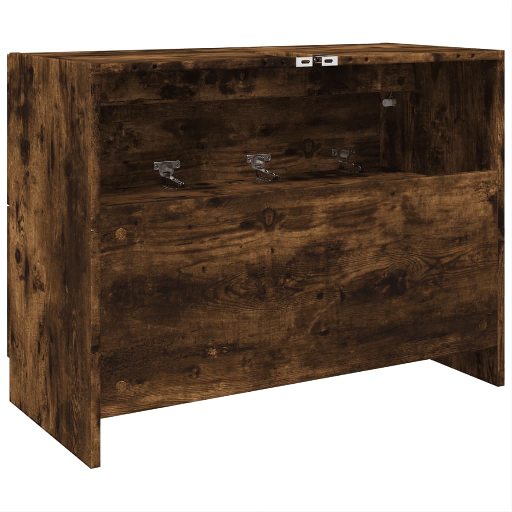 Waschbeckenunterschrank Räuchereiche 78x37x59 cm Holzwerkstoff - Pazzar.ch