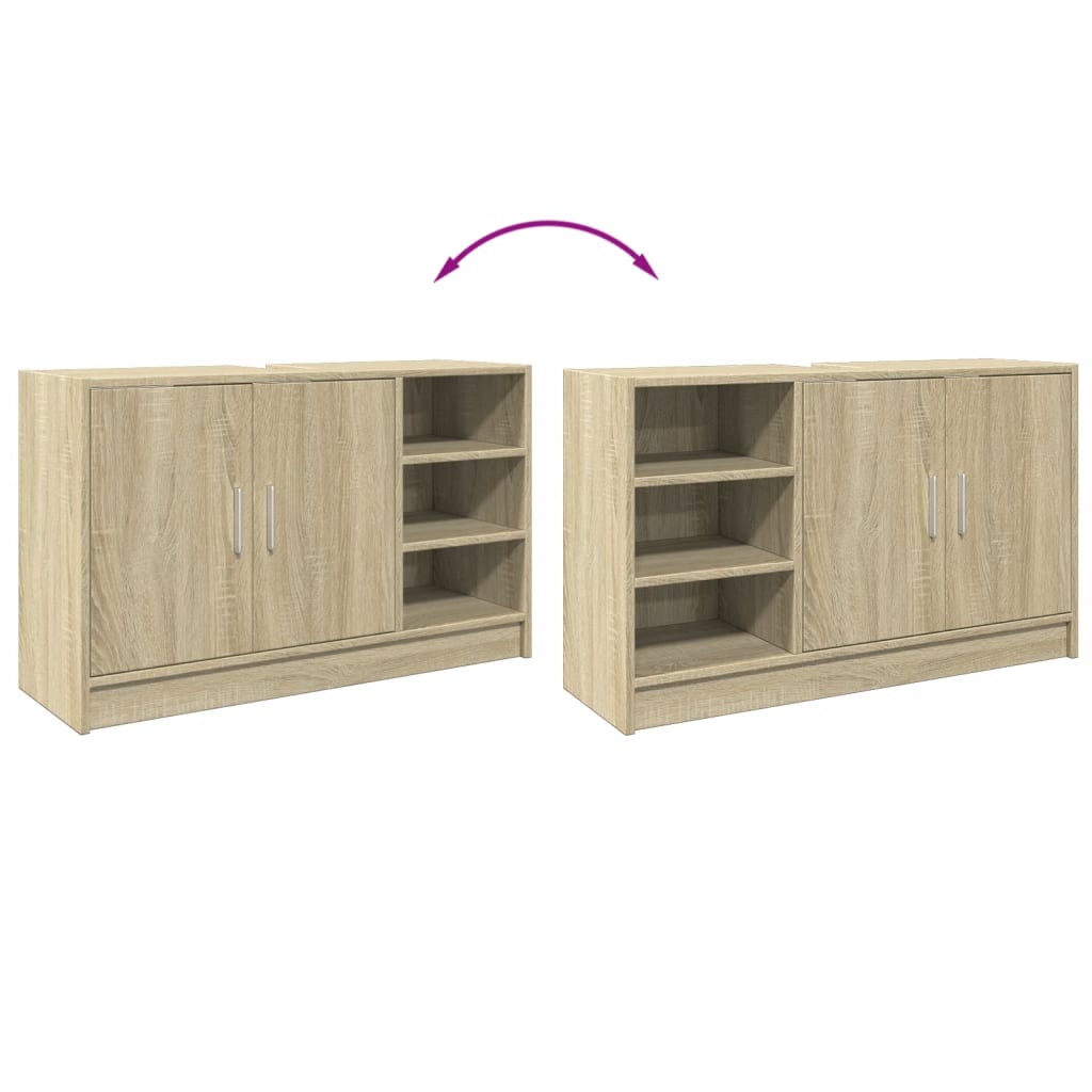 Waschbeckenunterschrank Sonoma-Eiche 90x29x55 cm Holzwerkstoff - Pazzar.ch