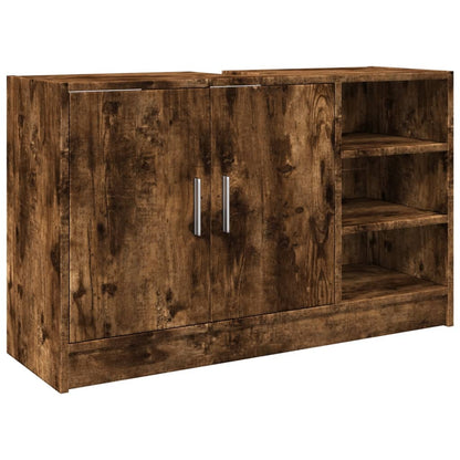 Waschbeckenunterschrank Räuchereiche 90x29x55 cm Holzwerkstoff - Pazzar.ch