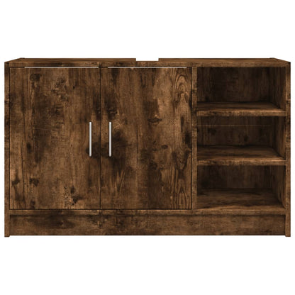 Waschbeckenunterschrank Räuchereiche 90x29x55 cm Holzwerkstoff - Pazzar.ch