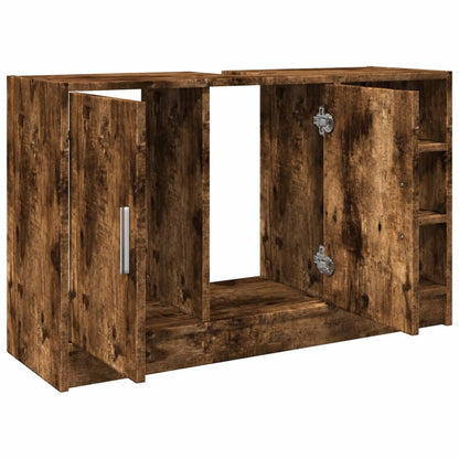 Waschbeckenunterschrank Räuchereiche 90x29x55 cm Holzwerkstoff - Pazzar.ch