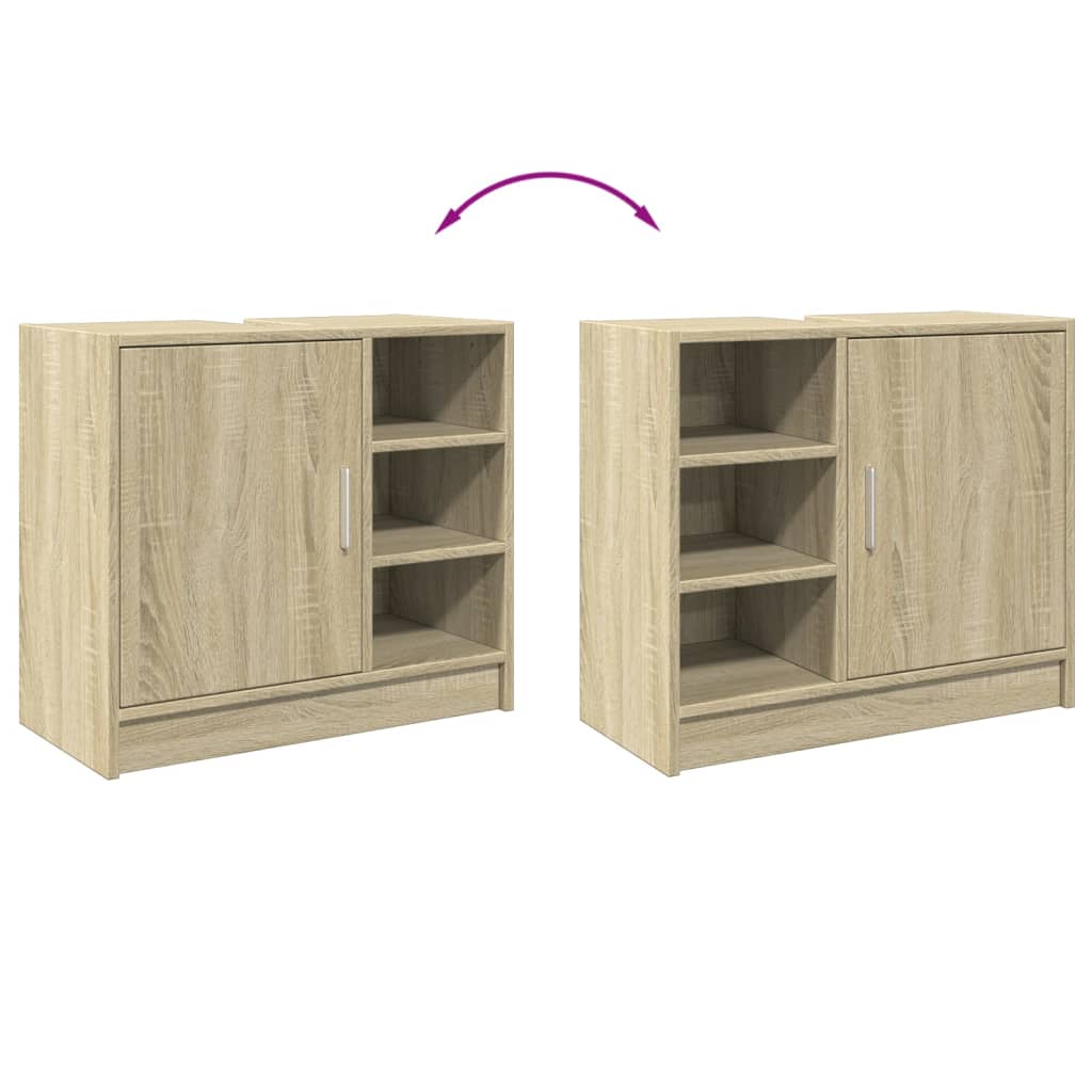 Waschbeckenunterschrank Sonoma-Eiche 63x29x55 cm Holzwerkstoff - Pazzar.ch