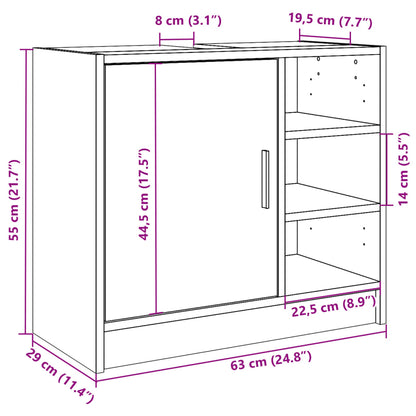 Waschbeckenunterschrank Sonoma-Eiche 63x29x55 cm Holzwerkstoff - Pazzar.ch