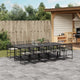 11-tlg. Garten-Essgruppe mit Kissen Schwarz Poly Rattan