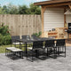 11-tlg. Garten-Essgruppe mit Kissen Schwarz Poly Rattan