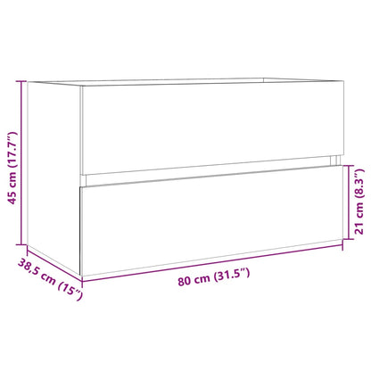 Waschbeckenunterschrank Sonoma-Eiche 80x38,5x45cm Holzwerkstoff - Pazzar.ch