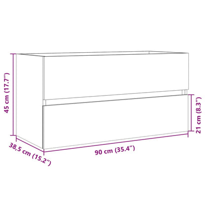 Waschbeckenunterschrank Sonoma-Eiche 90x38,5x45cm Holzwerkstoff - Pazzar.ch