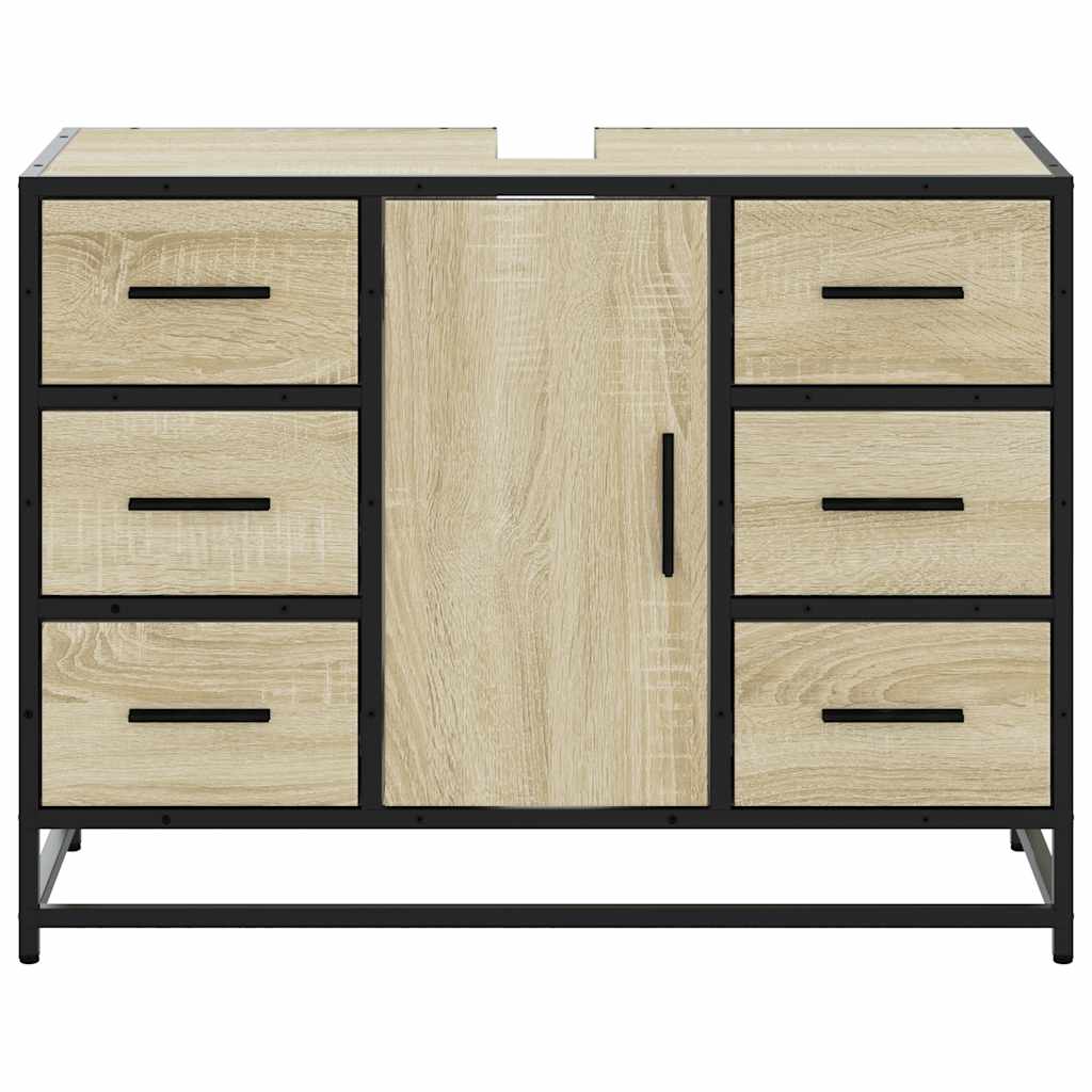 Waschbeckenunterschrank Sonoma-Eiche 80x33x60 cm Holzwerkstoff