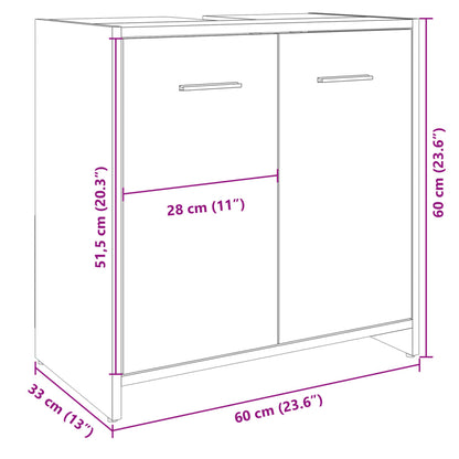 Waschbeckenunterschrank Sonoma-Eiche 60x33x60 cm Holzwerkstoff - Pazzar.ch