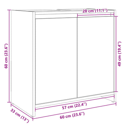 Waschbeckenunterschrank Sonoma-Eiche 60x33x60 cm Holzwerkstoff - Pazzar.ch