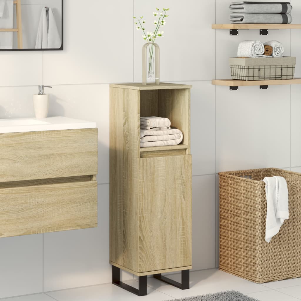 Badschrank Sonoma-Eiche 30x30x100 cm Holzwerkstoff