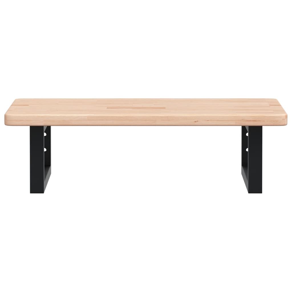 Waschtischplatte mit Halterung Stahl und Massivholz Eiche