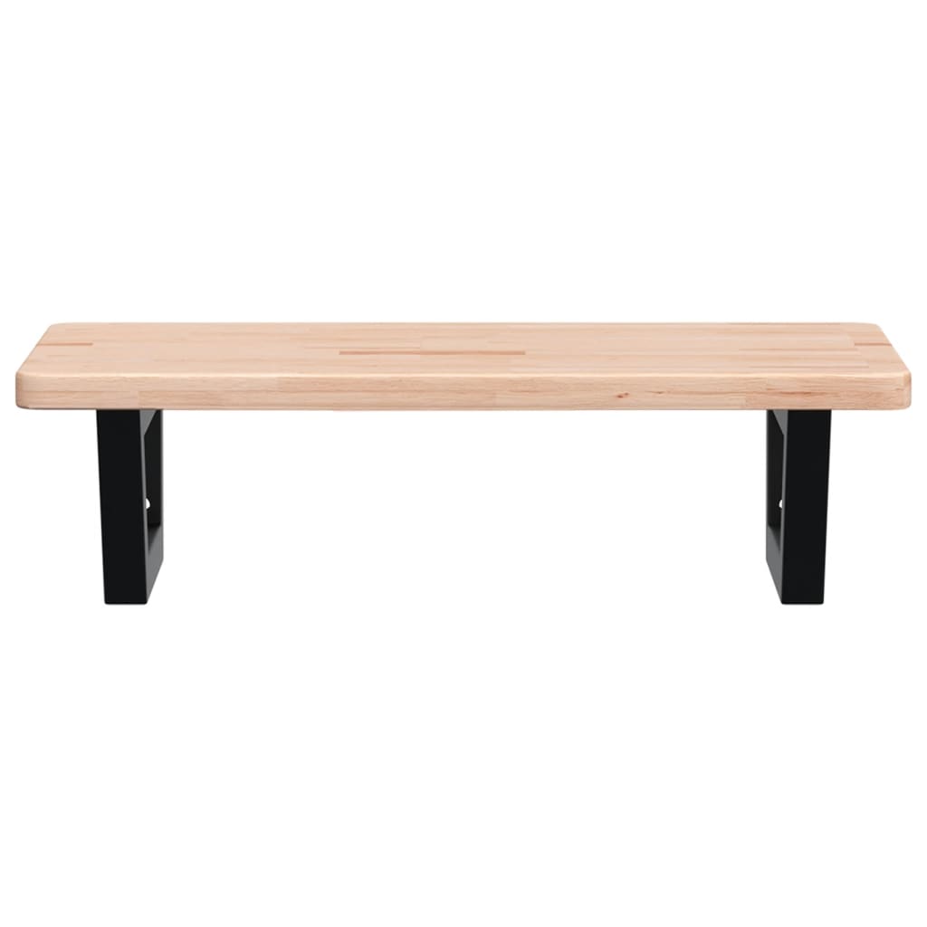 Waschtischplatte mit Halterung Stahl und Massivholz Eiche