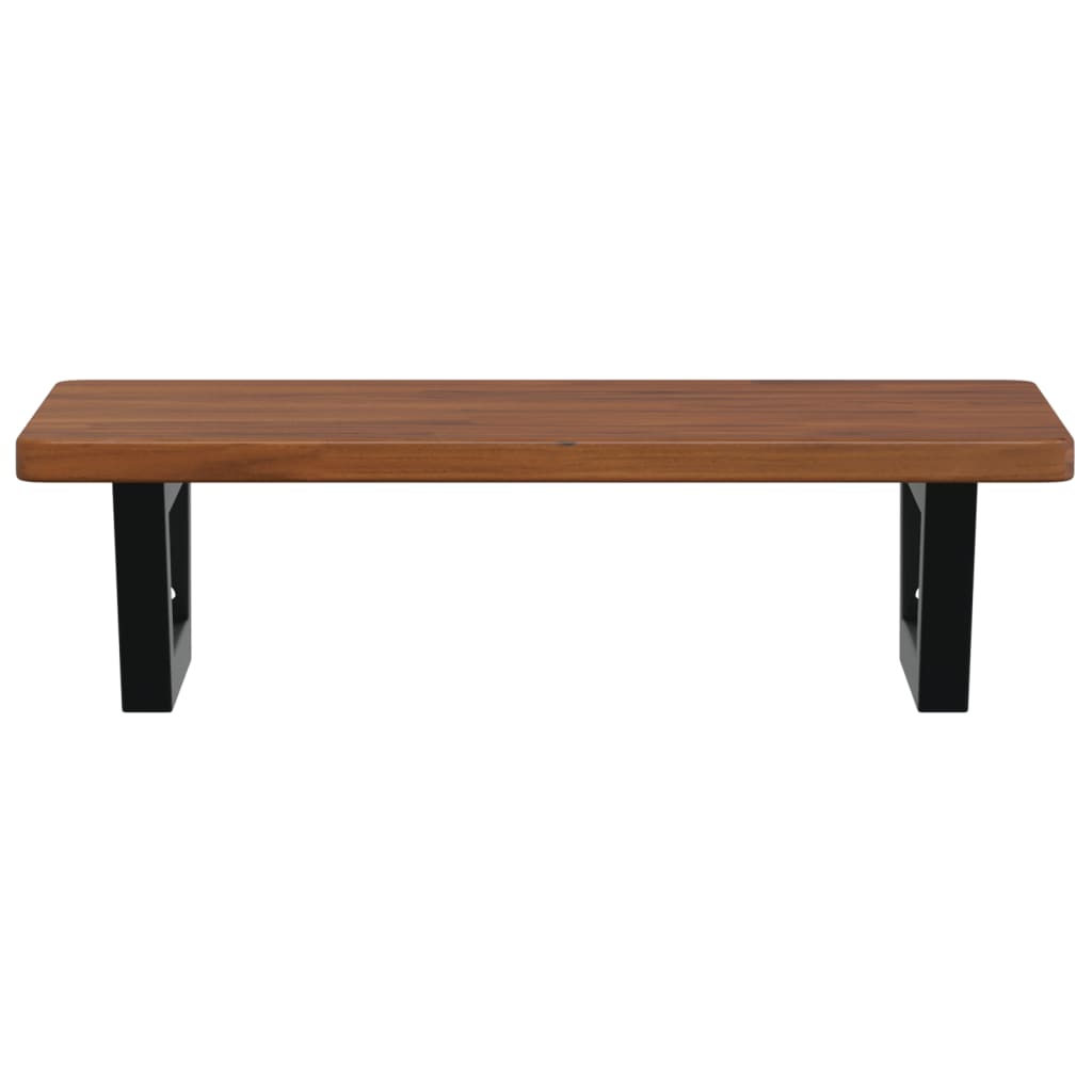 Waschtischplatte mit Halterung Stahl und Massivholz Eiche