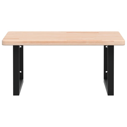 Waschtischplatte mit Halterung Stahl und Massivholz Eiche - Pazzar.ch