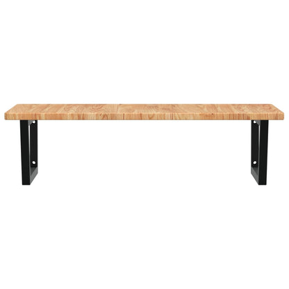 Waschtischplatte mit Halterung Stahl und Massivholz Eiche - Pazzar.ch