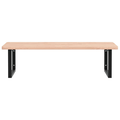 Waschbeckenregal Wandmontage Stahl und Massivholz Buche - Pazzar.ch