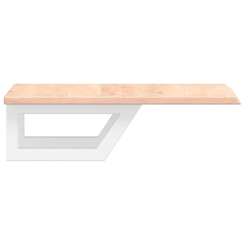 Waschtischplatte mit Halterung Stahl und Massivholz Eiche