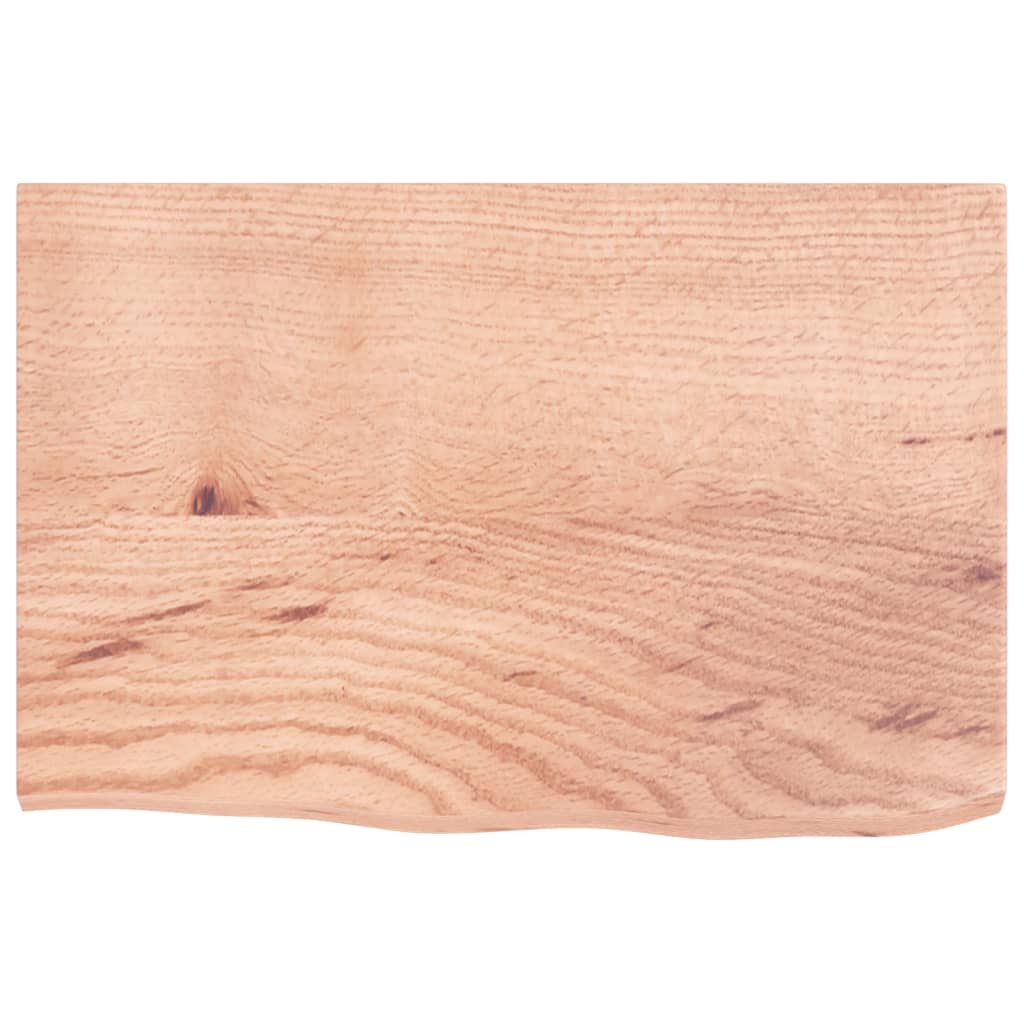 Waschtischplatte mit Halterung Stahl und Massivholz Eiche