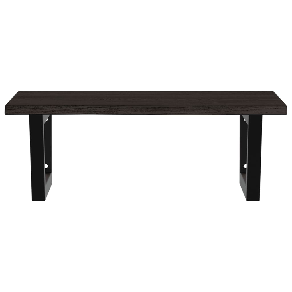 Waschtischplatte mit Halterung Stahl und Massivholz Eiche