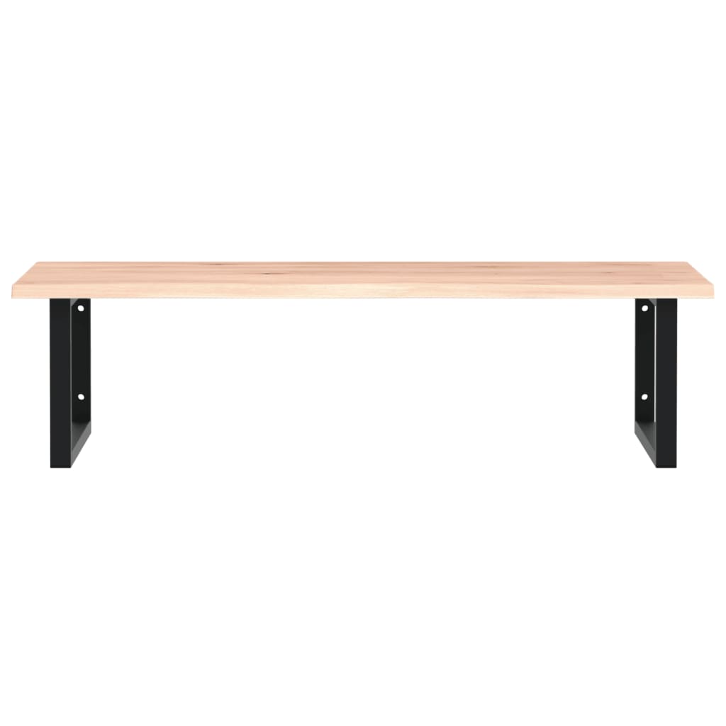 Waschtischplatte mit Halterung Stahl und Massivholz Eiche