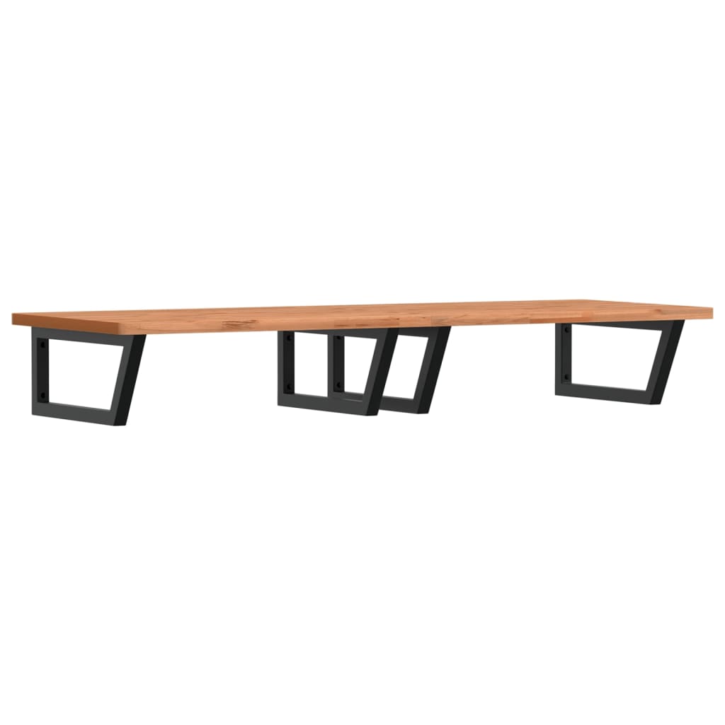Waschbeckenregal Wandmontage Stahl und Massivholz Buche - Pazzar.ch