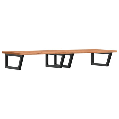 Waschbeckenregal Wandmontage Stahl und Massivholz Buche - Pazzar.ch