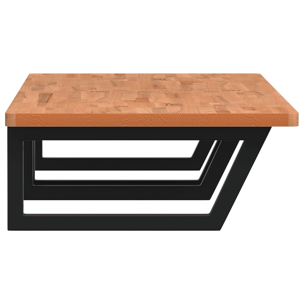 Waschbeckenregal Wandmontage Stahl und Massivholz Buche - Pazzar.ch