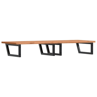 Waschbeckenregal Wandmontage Stahl und Massivholz Buche - Pazzar.ch