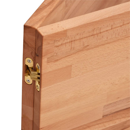 Waschbeckenregal Wandmontage Stahl und Massivholz Buche - Pazzar.ch