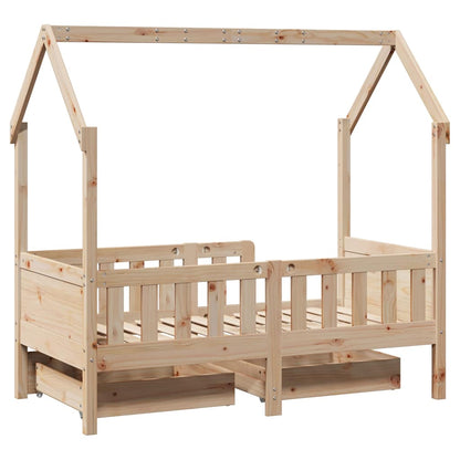 Kinderbett mit Schubladen 80x170 cm Massivholz Kiefer - Pazzar.ch
