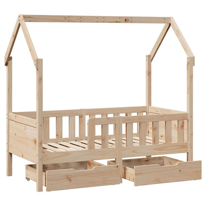 Kinderbett mit Schubladen 80x170 cm Massivholz Kiefer - Pazzar.ch